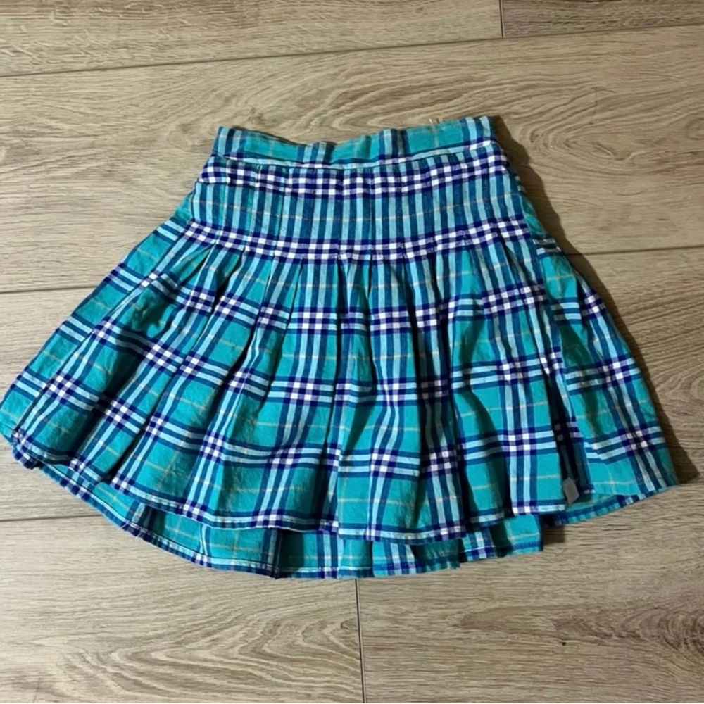 SweetHoney Teal Plaid Skirt
